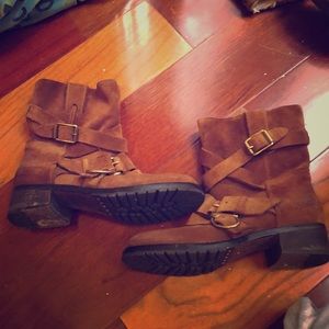 Lucky Brand Brown Motorcycle Boots Size 7